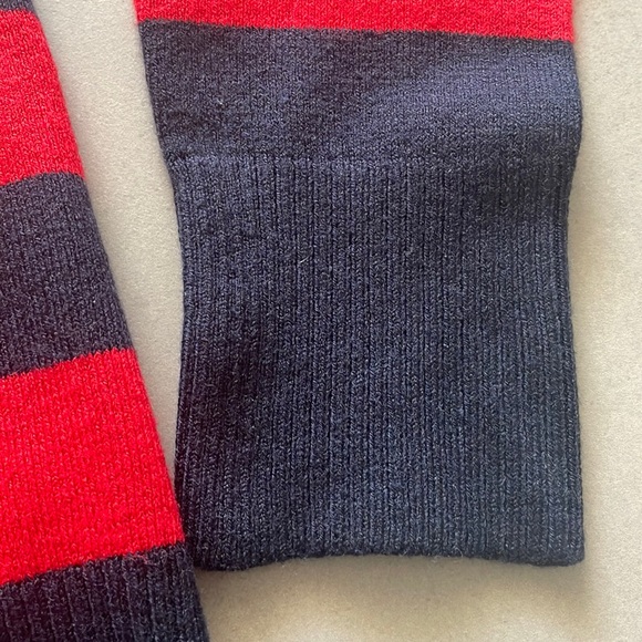French Connection striped navy & red pullover sweater - Picture 7 of 17